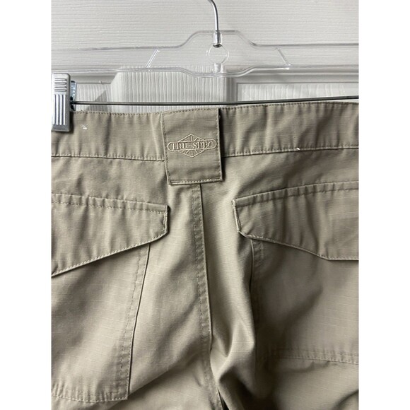 True Spec Womens Cargo Pants Khaki Plus 14 Straight Leg Utility Work Ripstop Euc - Picture 5 of 11